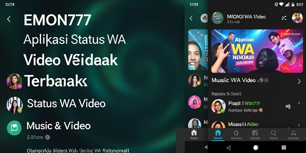 Antarmuka EMON777 dengan pilihan video musik menarik.
