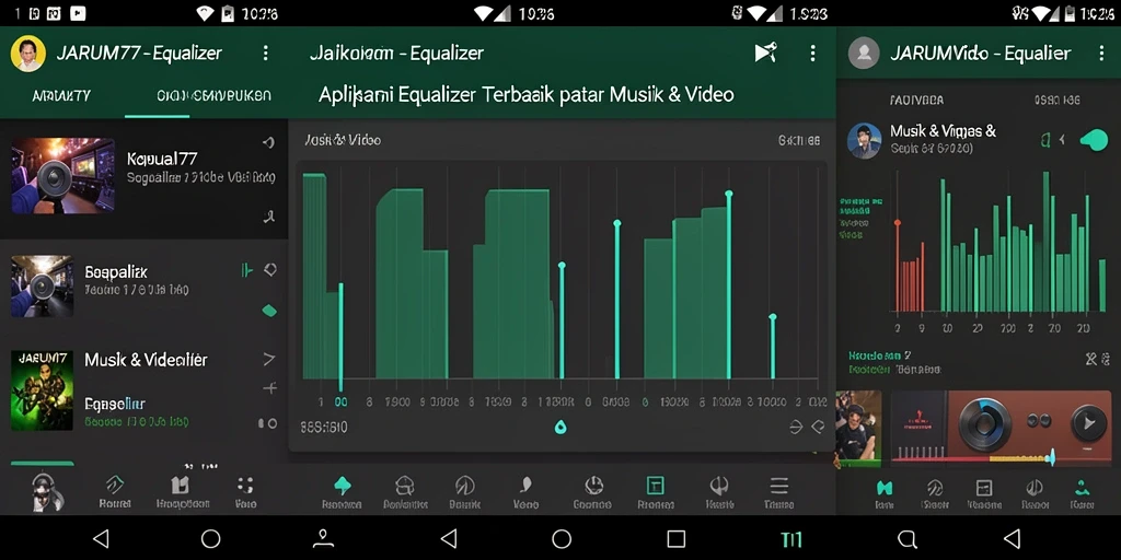 Tampilan antarmuka JARUM77 dengan fitur Equalizer yang intuitif.