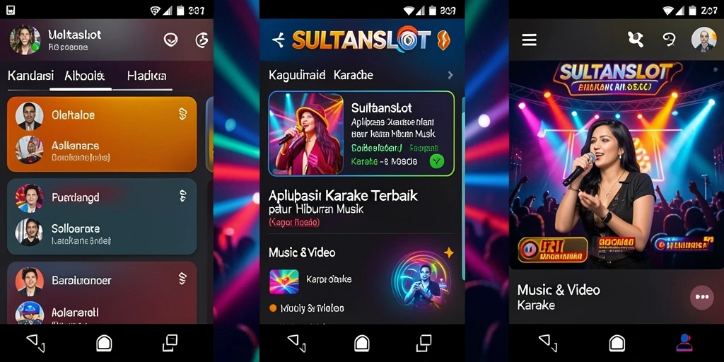 Tampilan antarmuka aplikasi SULTANSLOT untuk pengalaman karaoke yang menyenangkan.