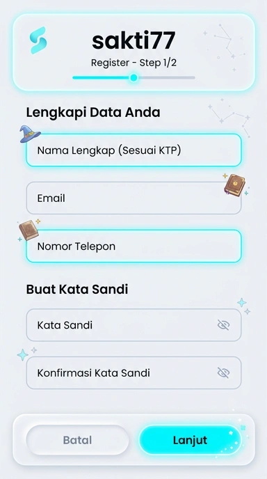 Buat Akun Baru sakti77 dengan Mudah di Android